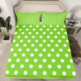 thumbnail image 2 of Homewish Green White Geometric Circle Boy Girl 4 Pieces Queen Sheet Sets,Polka Dots Ultra Soft Flat Sheet,Vintage Aesthetic Queen Fitted Sheet,Luxury Bedroom Decor, 2 of 7