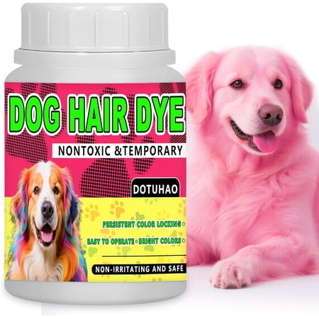 Pet Hair Dye, Pink Color Dog Hair Dye, 3.5 Fl Oz (100 ml) Permanent Pet Safe Dyes, Dog Hairs Coloring Agent, Easy to Use DIY Pets Grooming (Pink, 3.5 fl oz)