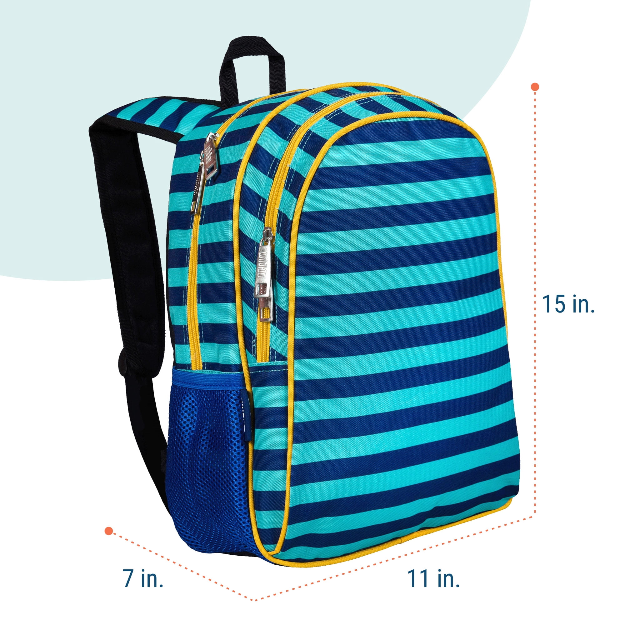 Wildkin Kids 15 Inch Backpack for Boys and Girls (Blue Stripes)