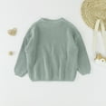 thumbnail image 4 of Baby Toddler Boys Knitted Sweater Crew Neck Long Sleeve Solid Blouse Pullover Sweatshirt Tops Oversized Pullover Fall Winter Clothes Outfit for Baby Little Kids 0-6 Months, 4 of 5
