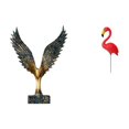 thumbnail image 1 of Estatua de la casa,Estatua de ala hecha a mano,artesanía de resina para cafetería,Estatua de estaca de jardín,Adorno de flamenco para jardín,patio,porche,Estatua de, 1 of 8