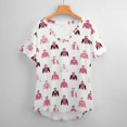 thumbnail image 6 of Horse Racing Jockey Silks Blush Pink V Neck Fashion Oversize T-Shirt Short Sleeve Shirt Tops, 6 of 8