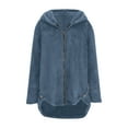 thumbnail image 3 of Admvng Fleece Jacket Women Warm Loose Long Sleeve Zipper Hooded Fuzzy Jacket Winter Coats for Women S-2XL, 3 of 5