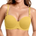 thumbnail image 2 of Byworldtasic Women's Convertible Strapless Bra Breathable Mesh Padded Push‑Up Bra Scalloped Edge Everyday Bra, 2 of 9
