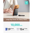 thumbnail image 5 of INIU Magnetic Wireless Portable Charger, 10000mAh 45W Power Bank with USB C Cable&Stand,  Qi2 Certified Battery Pack, Compatible with iPhone 17/16/15/14/13/12 Only, Black, 5 of 9