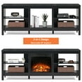 thumbnail image 7 of Fireplace TV Stand for TV's up to 80 Inch, Wood Entertainment Center for 80 inch TV with 4 Storage for Living Room Bedroom, 70 inch, Black, 7 of 7