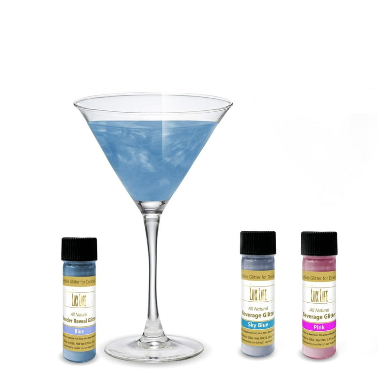 Gender Reveal Edible Glitter - 4g Blue and Pink Edible Glitter - Kosher  Certified & Food Grade Edible Glitter Dust - Edible Glitter for Drinks,  Cocktails, Beer, Drink Garnish & Beverages (BLUE) 