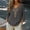 Gray, variant on Cotton Boho Tops for Women V Neck Roll Up Sleeve Button Down Blouses Oversized T-shirts Mexican Shirts Mexican Embroidered Tops for Women Womens Boho Summer Tops Black L