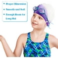 thumbnail image 6 of 3 Pieces Kids Swim Caps for Long Hair Silicone Swimming Cap for Girls Boys Kids Teens with Long Curly Hair Braids Dreadlocks Large Waterproof Swim Hat, 6 of 13