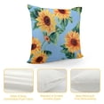 thumbnail image 4 of Pratyus Sunflowers Leaves Blue Background Modern Farmhouse Rustic Decorative Couch Pillow Cases with Zipper Home Decor Short Plush Summer Pillow Covers 1PC 24x24in, 4 of 5