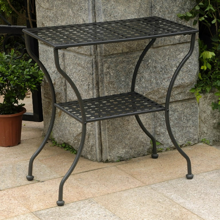 International Caravan Mandalay Iron Rectangular 2 Tier Table International Caravan Mandalay Iron Rectangular 2 Tier Table