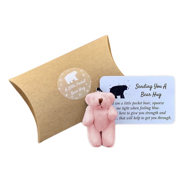 Algodón Little Pocket Bear Hugs Craft Love Animals Juguetes de peluche Regalos para fiestas (rosa)