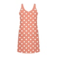 thumbnail image 5 of Ygbgbb Nightgowns for Women Summer Lightweight Comfy Mini Night Gowns Polka Dot Print Sleeveless Slip Dresses Loose Fit V Neck Sleep Shirts Orange L, 5 of 6