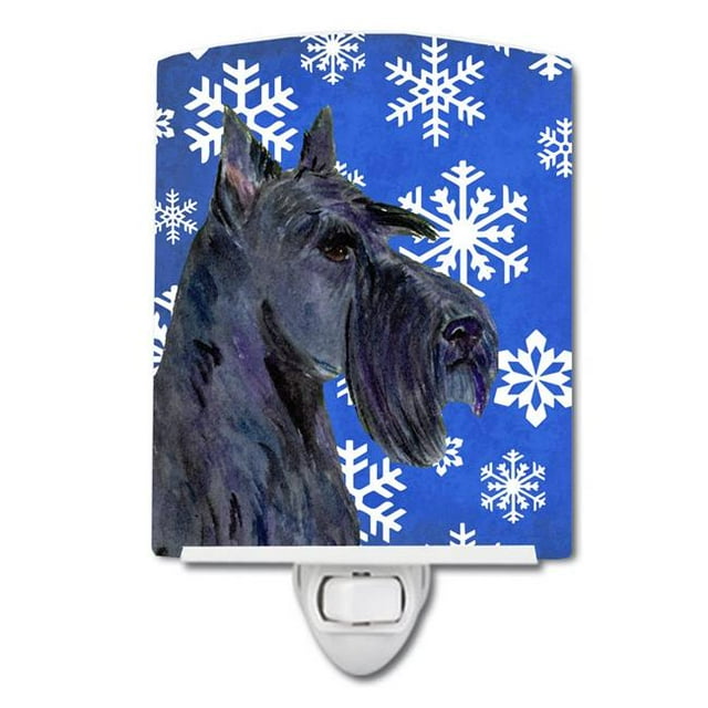 Carolines Treasures SS4667CNL Scottish Terrier Winter Snowflakes Holiday Ceramic Night Light