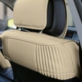 thumbnail image 4 of FH Group Solid Beige Leatherette Front Bucket Seat Cushion Covers for Auto Car SUV Truck Van with Green Dash Mat Combo, 4 of 6