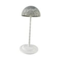 thumbnail image 3 of Soporte para la cabeza, organizador de gorras con cúpula de encaje, cabeza de maniquí para peinar el cabello Gris, 3 of 8