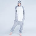 thumbnail image 6 of Penkiiy Funny Animal Onesie Pajamas Unisex Winter Fleece One Piece Teen Cozy Plush Hooded Sleepwear Homewear M Gray, 6 of 8