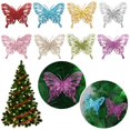 thumbnail image 4 of New Gold Powder Glitter New Year Decor Christmas Butterfly Fake Butterfly Christmas Tree Decorations Home Xmas Ornaments GREEN, 4 of 8