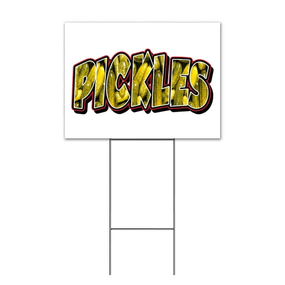 Pickles (18" x 24") Yard Sign, Includes Metal Step Stake