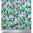 thumbnail image 1 of Soimoi Georgette Viscose Fabric Leaves & Tulip Floral Decor Fabric Printed Yard 42 Inch Wide, 1 of 3