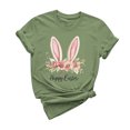 thumbnail image 2 of UPPADA Easter Femmes Oeufs Imprimé T-Shirts Heureux Easter Graphique Bunny Rabbit Mignon T-Shirts Manches Courtes Décontracté Col Rond T-Shirts Été Basique Coupe Régulière Chemises Vert,TTG, 2 of 5