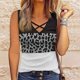 thumbnail image 2 of Camisa sin mangas con cuello en V para mujer Top elegante con estampado de retales de moda para uso diario al aire libre Gris S, 2 of 4