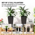 thumbnail image 3 of Outsunny 23" Tall Planters, Set of 2 Tapered Outdoor Planters, Black, 3 of 9