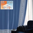 thumbnail image 5 of Dark Blue Greek Key Blackout Curtains for Bedroom/Living Room, Pinch Pleated Black Out Curtains, Geometric Greece Ancient Farmhouse Geo Room Darkening Window Drapes with Hooks 2 Panels, 39"x70", 5 of 8