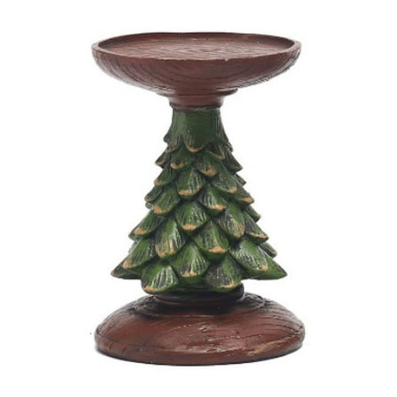 Eosunjian Christmas Candle Holder Party Atmosphere Candle Holder Vintage Resin Christmas Tree Candle Holders Festive Candlestick Ornament for Holiday for Table