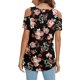thumbnail image 4 of Txlixc - Camiseta de manga corta para mujer con cuello en V y hombros descubiertos con estampado de flores Txlixc Moda, 4 of 6