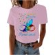 thumbnail image 1 of Camisetas de Manga Corta para las Mujeres Impresas Cuello Redondo Camiseta, Blusa Suelta de Poliéster Casual para el Trabajo, Diario Y Primavera Invierno, 1 of 4