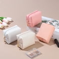 thumbnail image 6 of Uxcell Mini Makeup Bags, PU Waterproof Travel Toiletry Storage Bag Portable Make Up Pouch, Cute Preppy Cosmetic Bag with Zipper (Gold), 6 of 7
