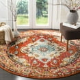 thumbnail image 2 of SAFAVIEH Monaco Toria Oriental Area Rug, Orange/Light Blue, 8' x 8' Round, 2 of 8