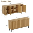 thumbnail image 4 of EDTara Buffet Moderne, Armoire de Rangement en Bois avec Porte Cannelée et Tablette Ajustable, Parfait pour la Cuisine Ou le Bar à Café, 4 of 8