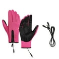 thumbnail image 2 of Pink Gloves Mittens Touchscreen Gloves Women Men USB Heated Windproof/ Winter Ergonomic Fit Gloves Suitable for Outdoor Sports Commuting Construction Running Riding Ski, 2 of 3