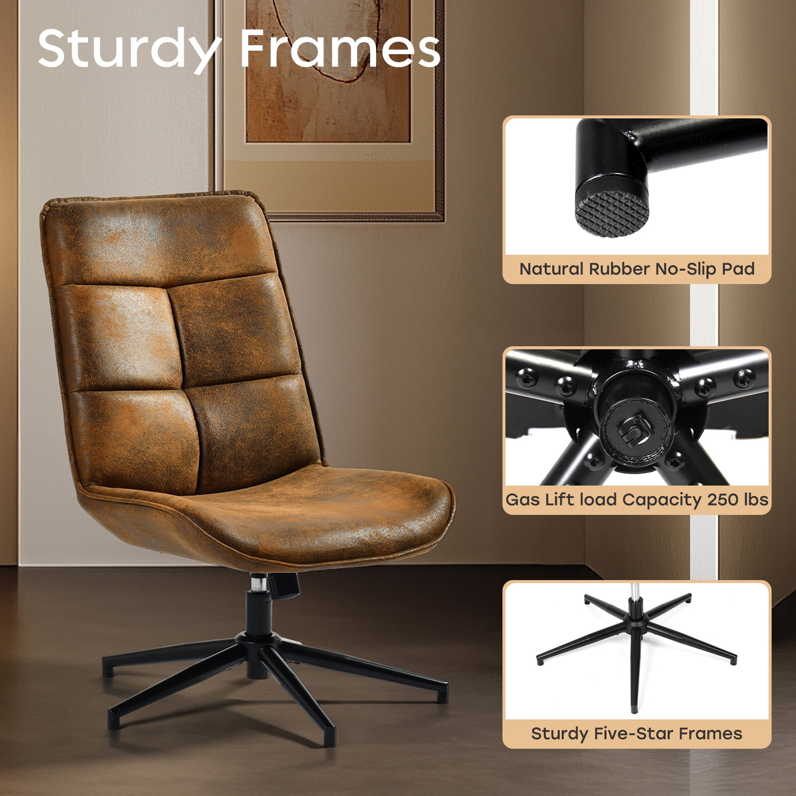 Homy Casa Recliner Chair Modern Home Theater Seating for Living Room Home Office Reading Nook, Suede Brown