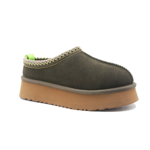 Zapatillas de mujer de suela gruesa de estilo étnico para invierno, de algodón grueso y cálido, sin cordones, botas de nieve