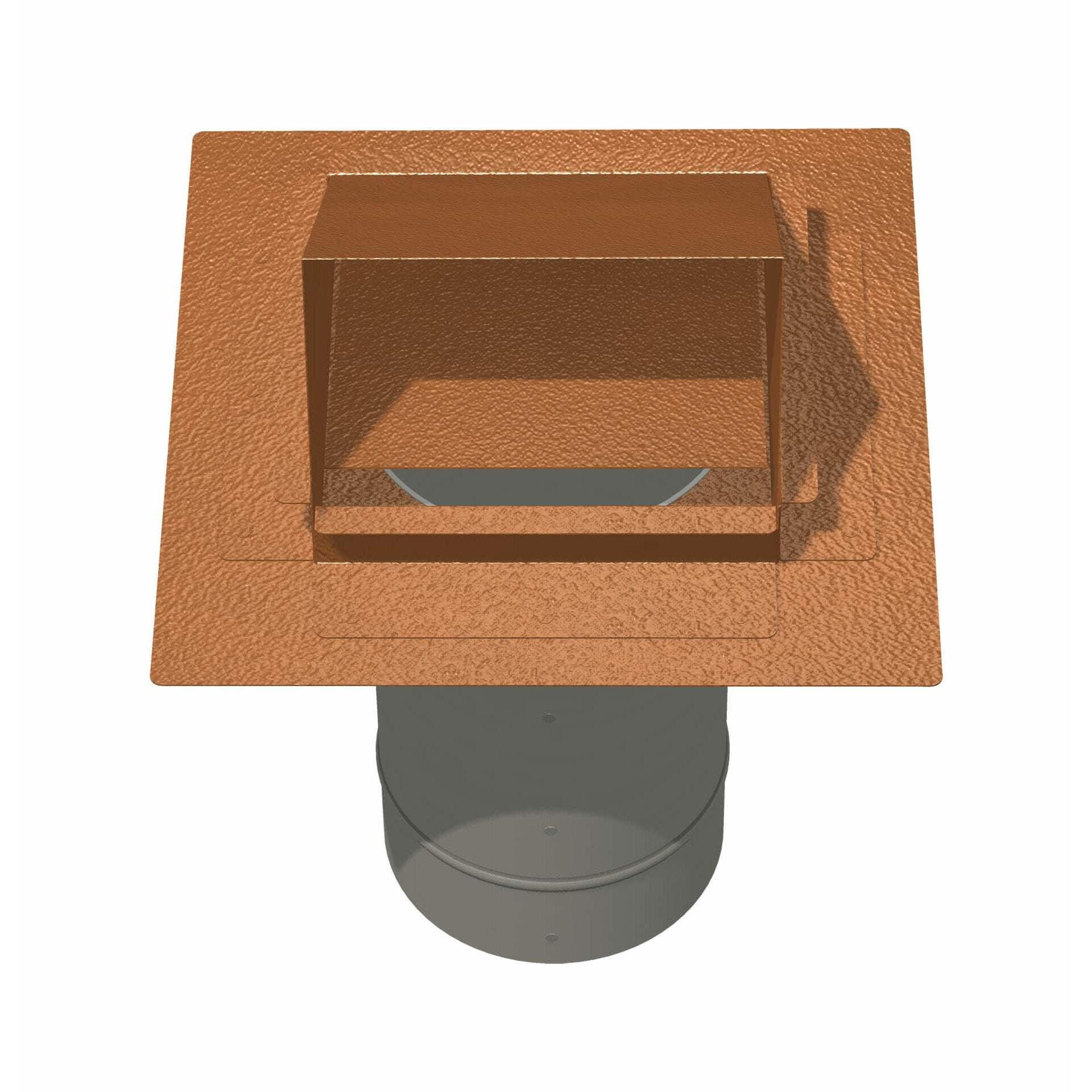 Hammered Copper Dryer Vent / Exhaust Vent 4" - 12" Duct Size: 4", Mount Type: Flush, Flapper - Screen: Flapper