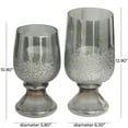 thumbnail image 3 of DecMode 2 Candle Gray Glass Tinted Candle Holder with Textured Exterior, Set of 2, 3 of 7