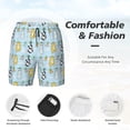 thumbnail image 3 of Naloa Cartoon Cat Print Men Swim Trunks with Compression Liner ,Board Shorts,Men's Swim Shorts with Drawstring and Elastic Waistband-XX-Large, 3 of 6