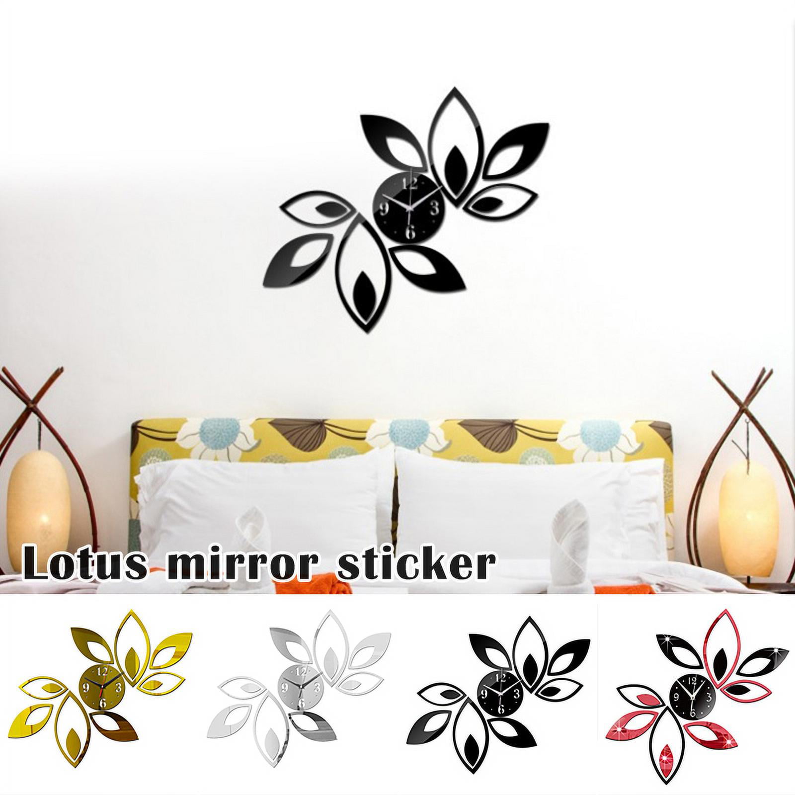 Details about   Hot Sale 3D Modern Mirror Wall Clock Lotus DIY Art Acrylic Wall Sticker Decal Ho 