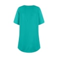 thumbnail image 4 of Xyxonk Plus Size Womens Tops 4x-5x Sexy Crew Neck T Shirts Basic Solid Color T-Shirt Short Sleeve Blouses Loose Fit Casual Womens Clothing Cyan 4XL, 4 of 4