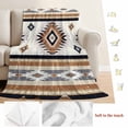 thumbnail image 5 of Orange Boho Blanket Soft Cozy Warm Throw Blanket for Couch, Plush Fuzzy Flannel Fleece Blankets for Sofa, Southwestern Ethnic Aztec Retro Geometric Bed Blankets Lightweight Gifts for Women, 40"x50", 5 of 9