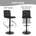 thumbnail image 3 of PU Leather Barstools with Large 41.5cm Base, Height Adjustable Swivel Counter Bar Stools Kitchen Pub Dining Chair with Backrest and Footrest, 1/Pack, Matte Black, 3 of 8