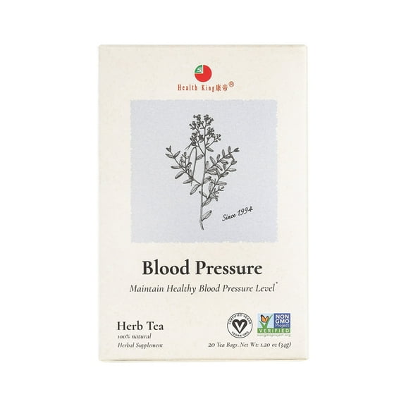 Health King Medicinal Blood Pressure Tea, Natural Herbal Supplement, 4-Pack