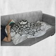 thumbnail image 6 of Ying Yang Soft Flannel Fleece Throw Blanket, Retro Floral Yin Yang Design with Mandala Patterns Paisley Leaves Petals Boho, Cozy Plush for Indoor and Outdoor Use, 60" x 80", Black White, by Ambesonne, 6 of 6