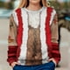 thumbnail image 2 of Sudadera ligera de cuello redondo con estampado digital de Navidad para mujer Tops cómodos Pompotops gfhjh14848, 2 of 5