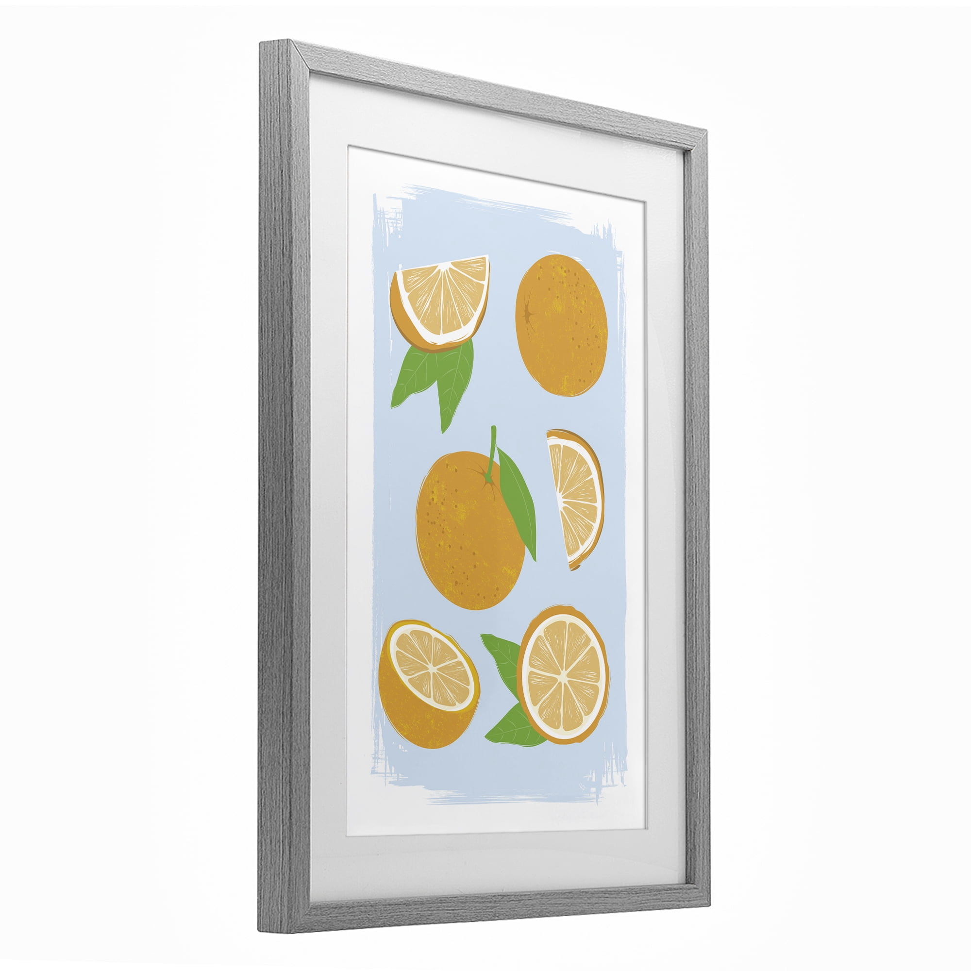 Stupell Industries Pastel Summer Oranges Gray Framed Print Under Glass, design by Martina Pavlova