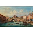 thumbnail image 3 of Giovanni Grubas 18x13 Black Modern Framed Museum Art Print Titled - Venice, the Rialto Bridge in Venice, 3 of 5