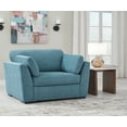 thumbnail image 5 of Roundhill Furniture Clareen 3-Piece Living Room Set, Sofa Loveseat and Cutler Chair, Teal, 5 of 11